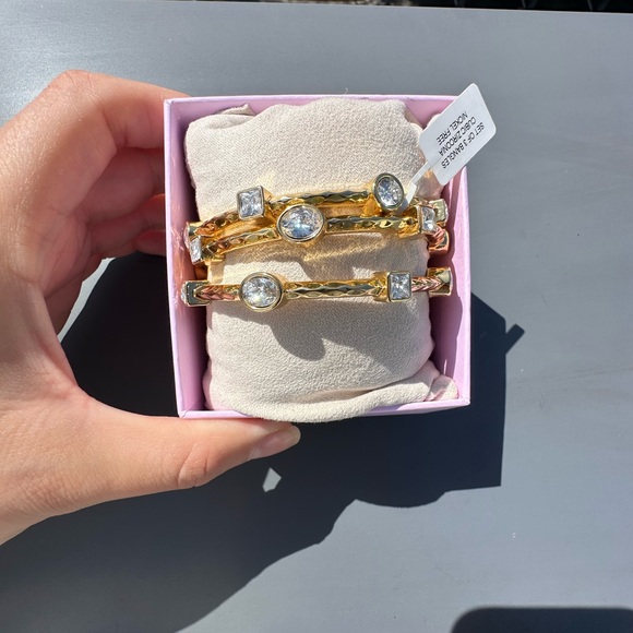 Anthropologie Gold Crystal Stack Bracelets - Picture 5 of 6